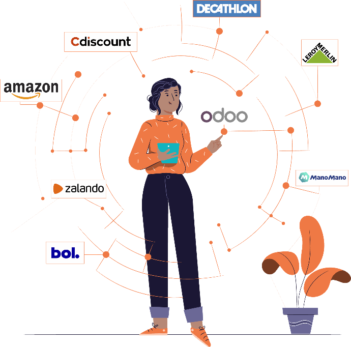 Connexion boutique en ligne Odoo aux marketplaces Amazon, eBay et Bol.com